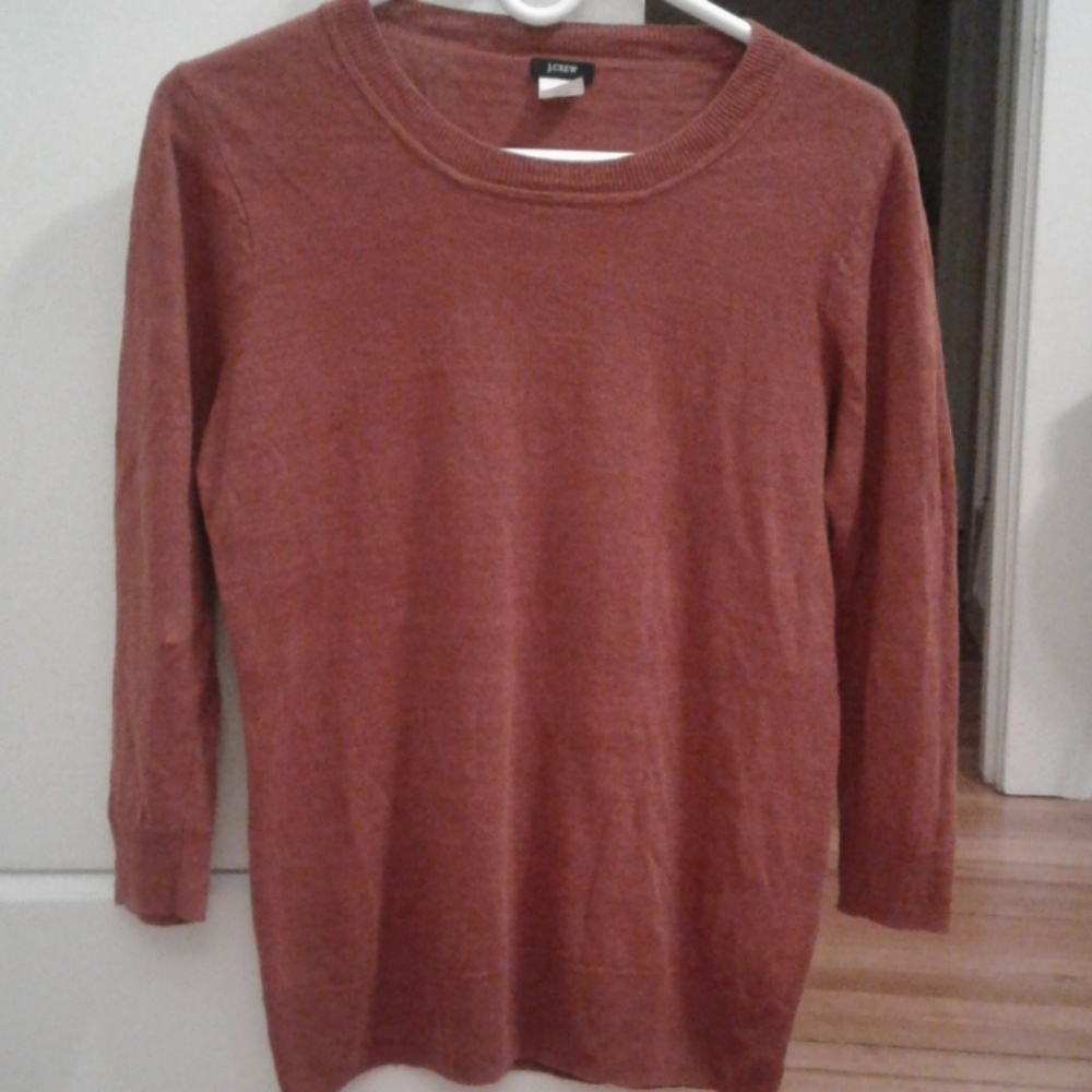 J. Crew dark orange linen sweater